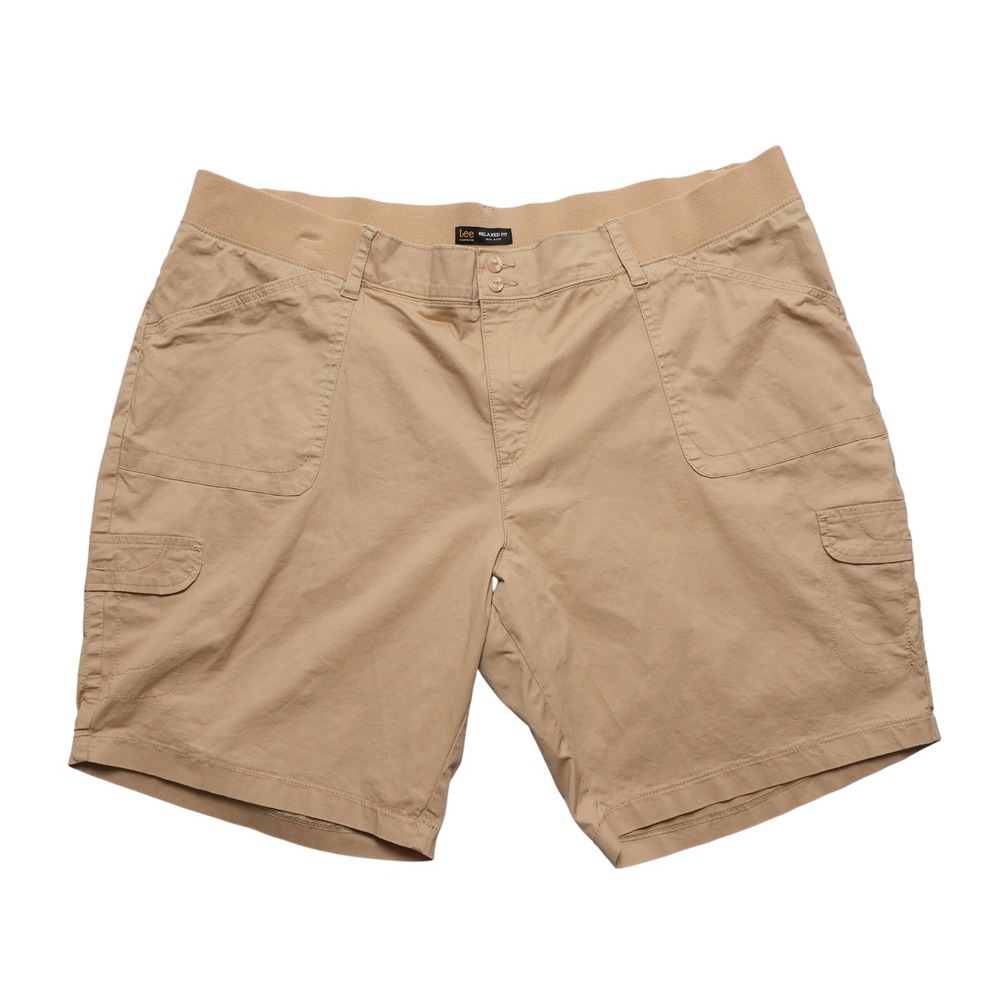 Lee Cargo‎ Shorts Women 26W Tan Plus Size Utility Hiking 6 Pocket Stretch